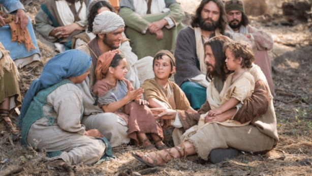 Jesus Christ teaching His doctrine to a family.